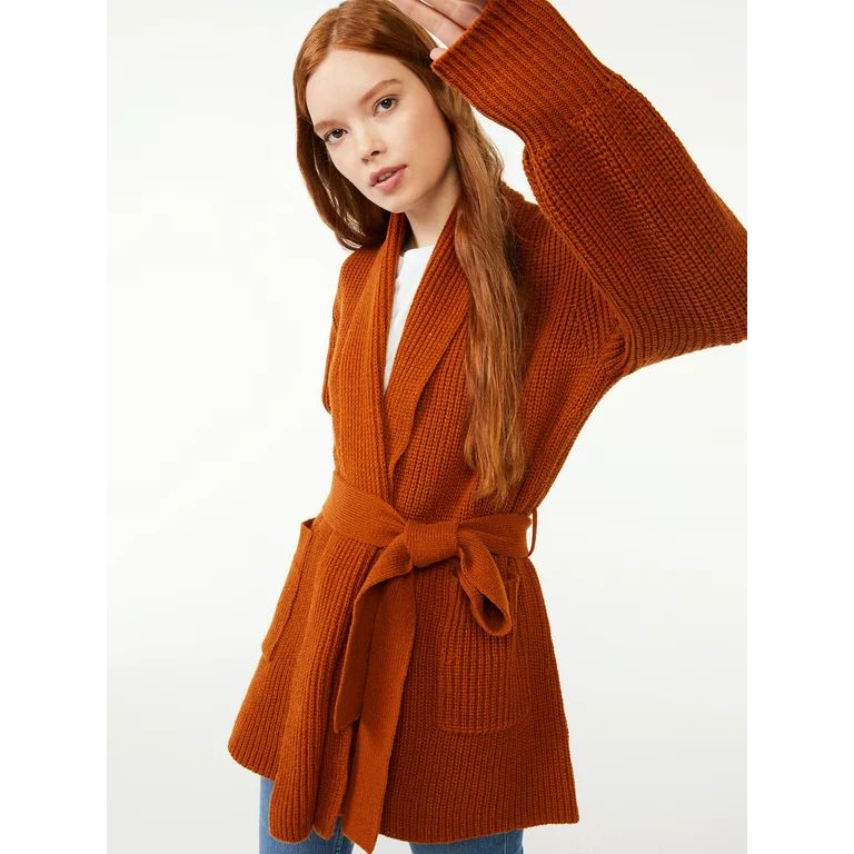 Free Assembly Women's Open Front Cardigan with Blouson Sleeves | Walmart (US)