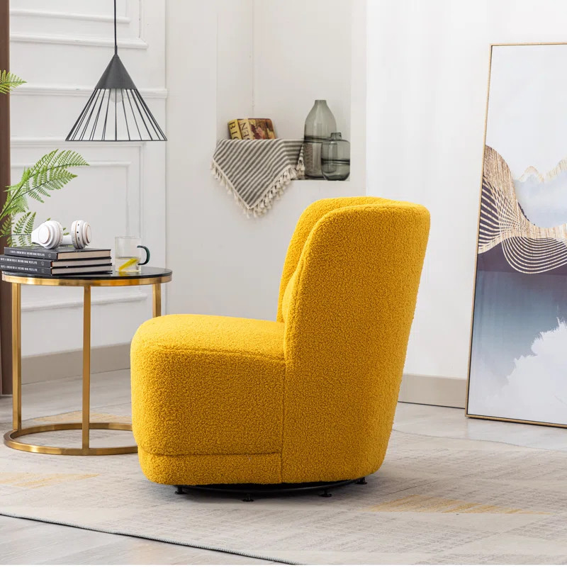 Prattsburgh 26.23" Wide Swivel Barrel Accent Chair (No Installation Required) | Wayfair Professional