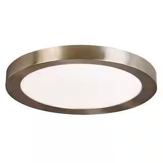 Home Decorators Collection Calloway 19 in. Brushed Nickel Selectable LED Flush Mount JXM3011LM/BN... | The Home Depot