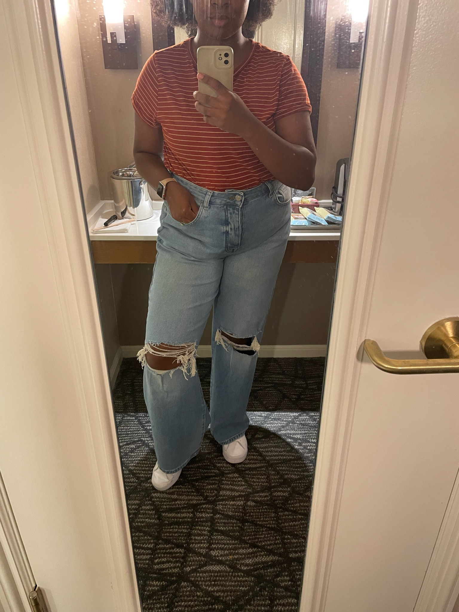 Travel fit 3 ✨✨ thrifted this Loft striped tee and snagged these 90s fit jeans from Forever 21 - btw my courts are all white but those aren’t for sale anymore so I linked the closest colors I could

#LTKshoecrush #LTKstyletip