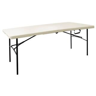 6 ft. Earth Tan Folding Resin Table | The Home Depot