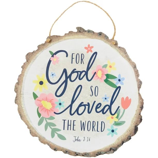 Way to Celebrate Country Cottage Easter Wood Slice Art, God Loves - Walmart.com | Walmart (US)