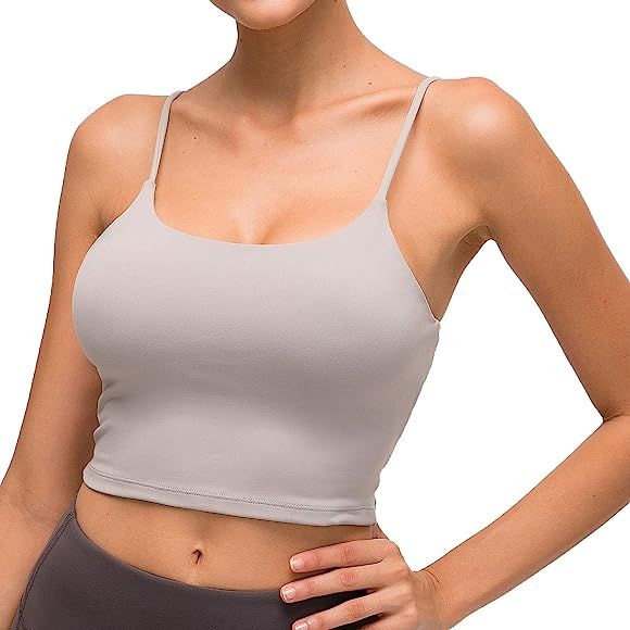 Lemedy Women Padded Sports Bra Fitness Workout Running Shirts Yoga Tank Top | Amazon (US)