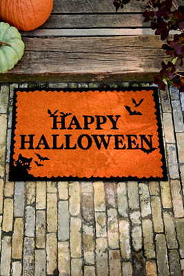 Happy Halloween Coir Doormat in Orange at Terrain | Terrain