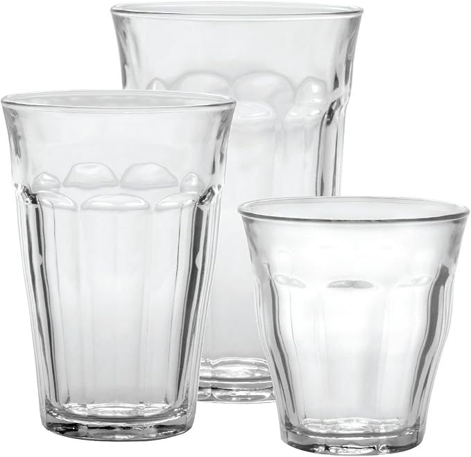 Duralex CC1/18 Made In France Picardie 18-Piece Clear Drinking Glasses & Tumbler Set: Set include... | Amazon (US)