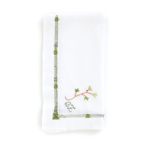 Verde Vine Embroidered Hemstitch Napkin | The Avenue