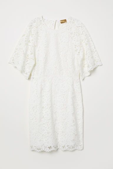 H & M - Short Lace Dress - White | H&M (US)