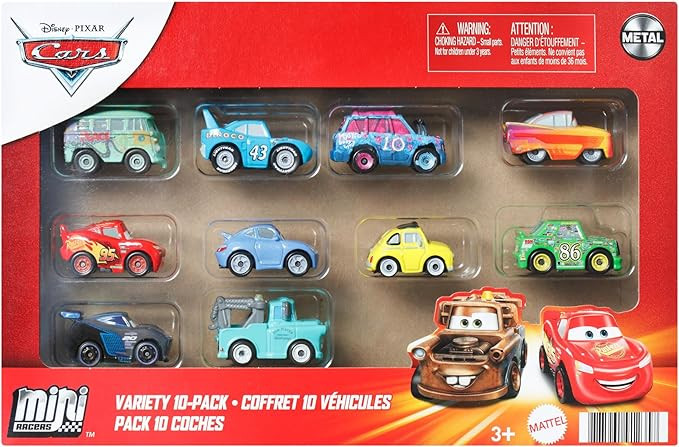 Mattel Disney Pixar Cars Mini Racers 10 Pack of Collectible Toy Vehicles for Kids & Collectors Ag... | Amazon (US)
