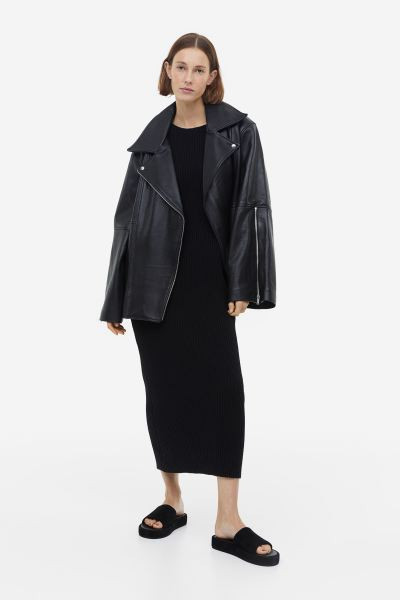 Rib-knit Silk-blend Dress | H&M (US + CA)