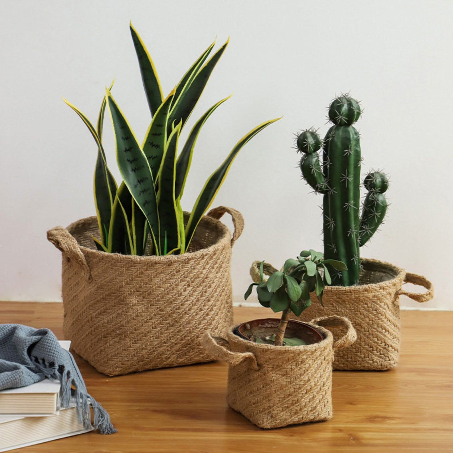 Natural jute toys storage basket with handle | Magazine storage basket | Plant basket | Keys stor... | Etsy (US)