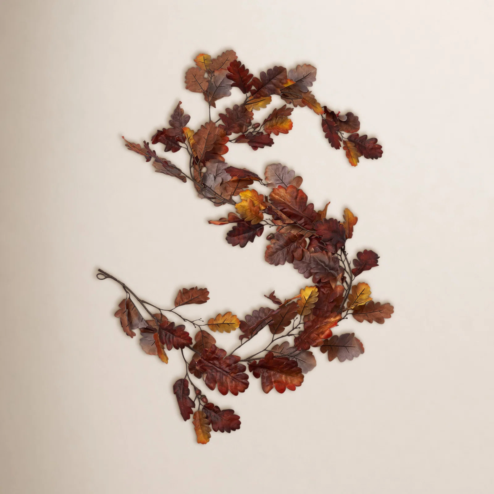 Joss & Main Rustic Brown Oak Leaf & Autumn Acorn Fall Table Runner Mantle Garland | Joss & Main | Joss & Main