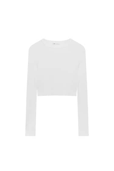 CROPPED KNIT SWEATER | PULL and BEAR UK