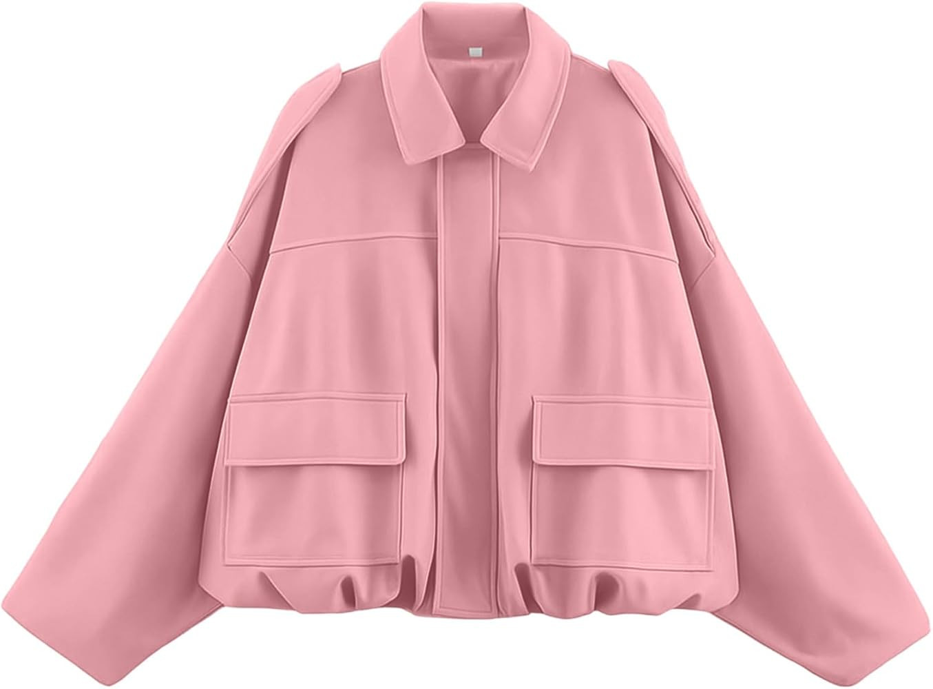 Women's Faux Leather Jacket Long Sleeve Zipperd Motorcycle Bomber Jackets Lightweight Bubble Hem ... | Amazon (CA)