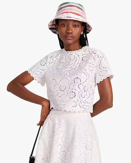 Floral Embroidered Cutwork Top | Kate Spade (US)