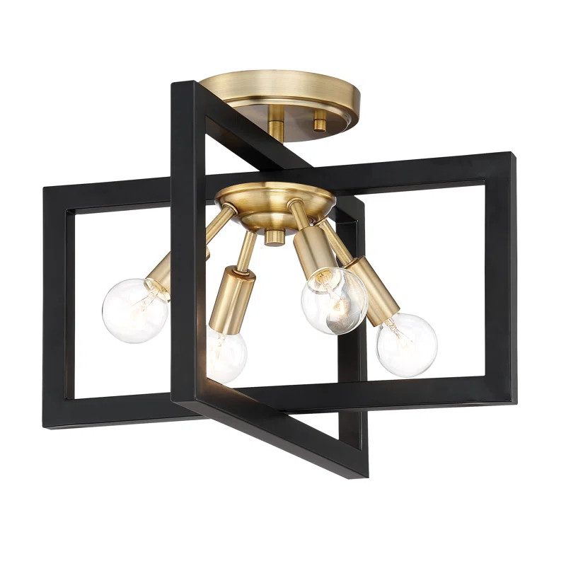 Julien 4 - Light 14.75'' Unique/Statement Square / Rectangle Semi Flush Mount | Wayfair North America
