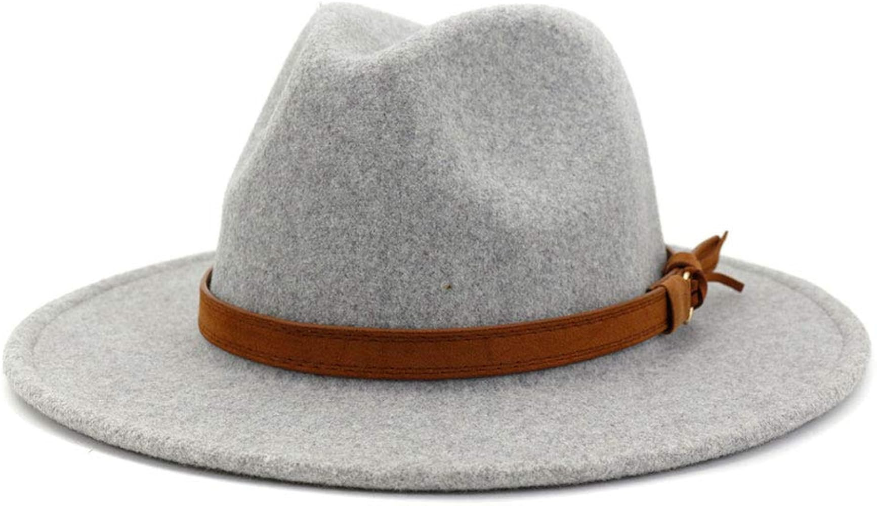 Lisianthus Womens Classic Wool Fedora with Belt Buckle Wide Brim Panama Hat | Amazon (US)