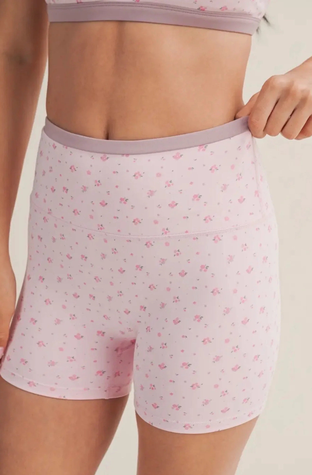 Pink Ditzy Floral Biker Shorts | Shop Your Darling Style