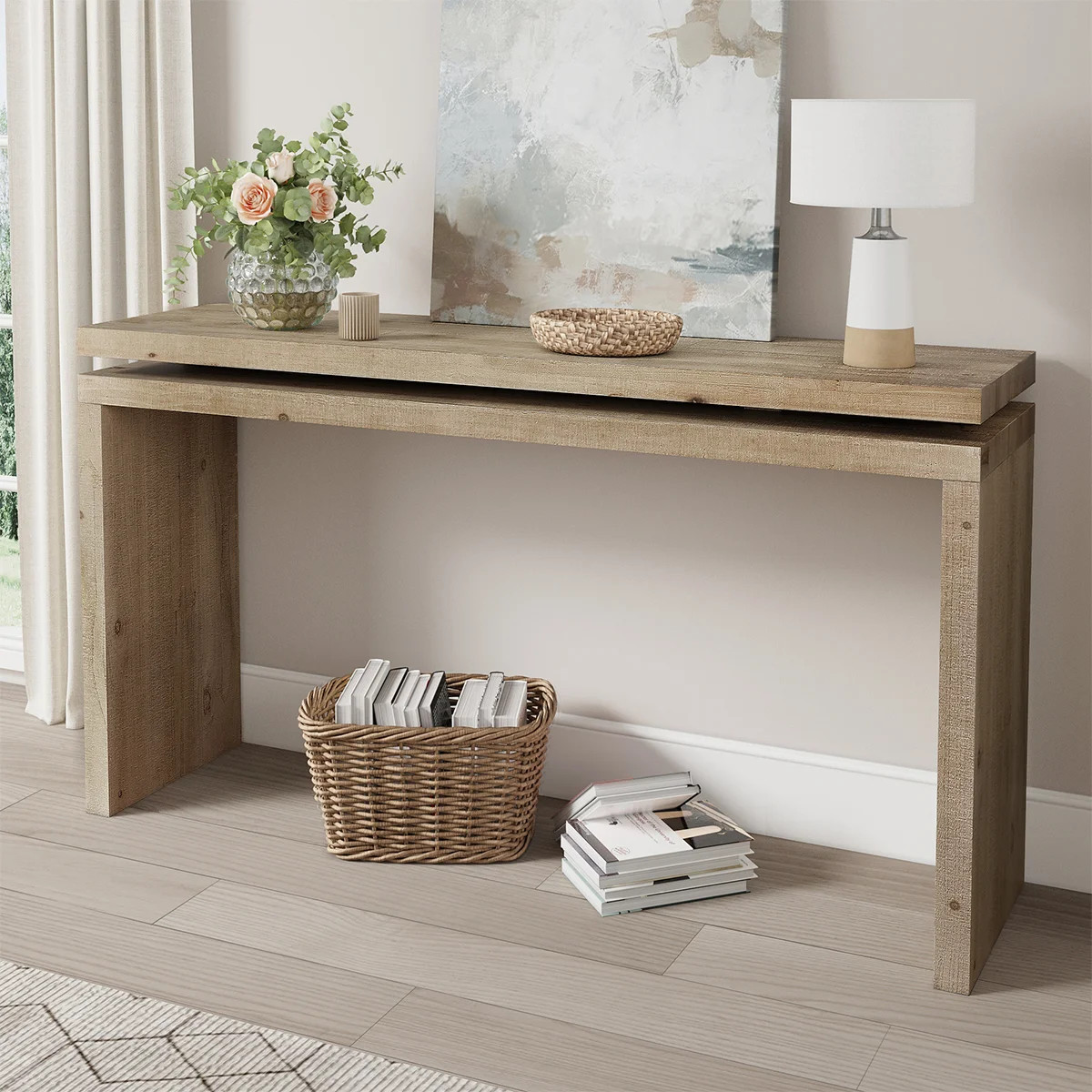 58” Wooden Console Table Sofa Table for Livingroom, Bedroom, Entryway | Wayfair North America