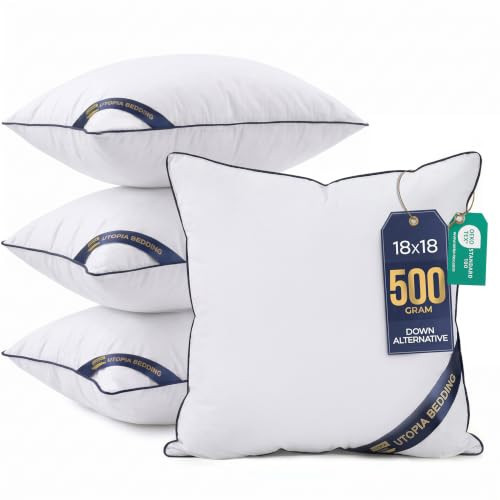 Utopia Bedding 18x18 Throw Pillow Inserts, Decorative Pillows, Pack of 4 | Amazon (US)