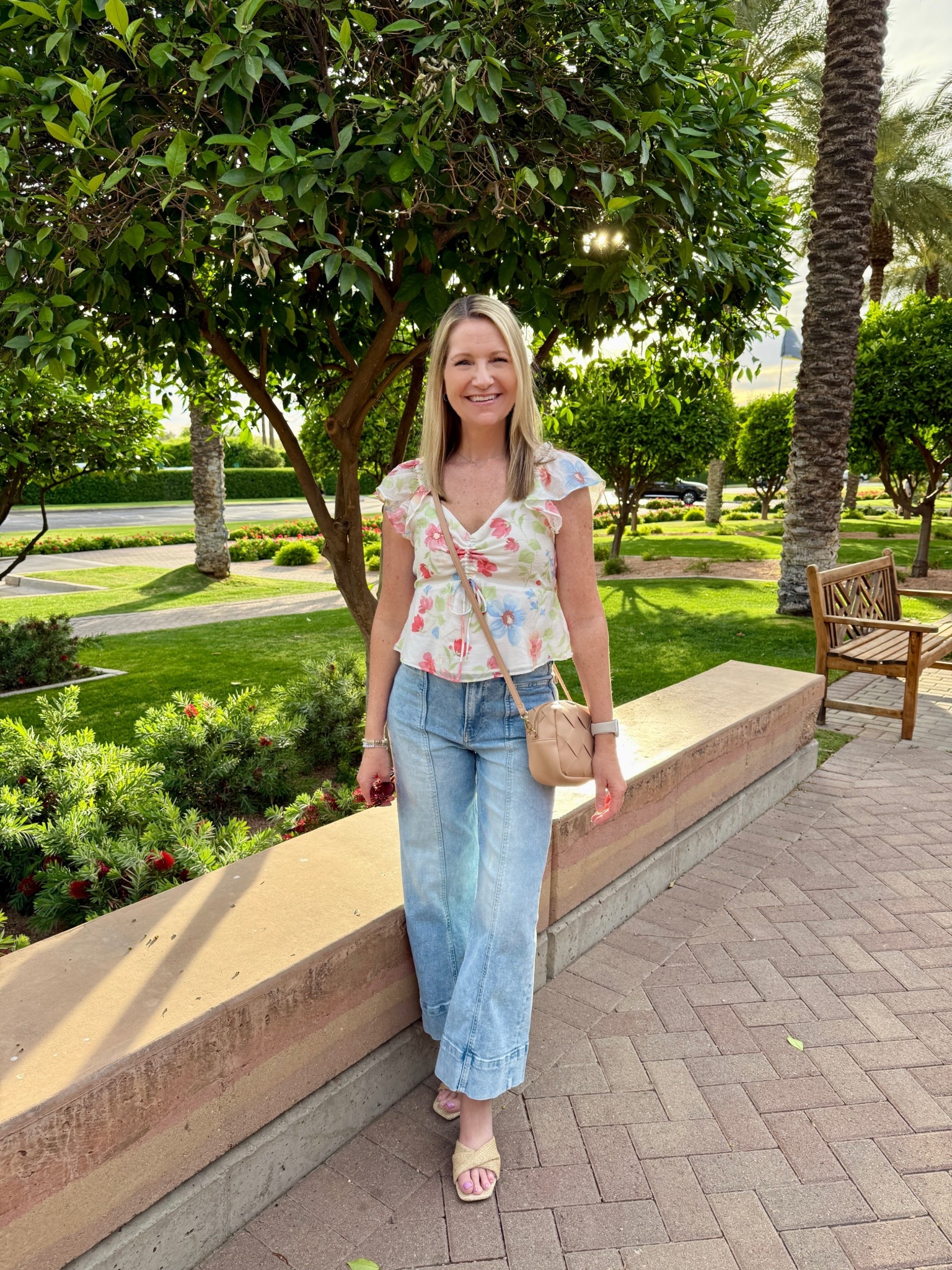 Friday Finds from AZ. Spending a few days with our girl and it’s exactly what my mama heart needed. Headed to dinner in this Old Navy floral blouse that is perfect for Spring. 

My jeans are Gap and one of my favorite styles. My new wedge sandals are my Target recent ones. 

#LTKSeasonal #LTKootd #LTKSaleAlert