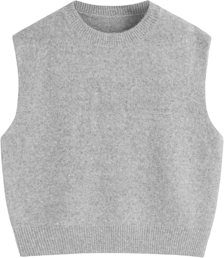 CIDER Women's Knit Sweater Vest Loose Fit Sleeveless Round Neck Oversized Pullover Sweater | Amazon (US)