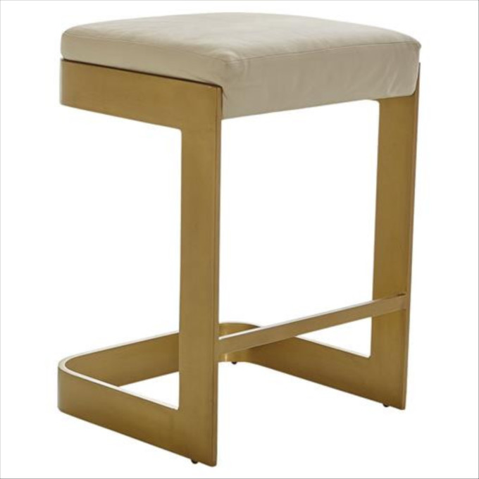 Click for more info about Studio A Home Regan Modern Classic White Leather Counter Stool with Gold Legs