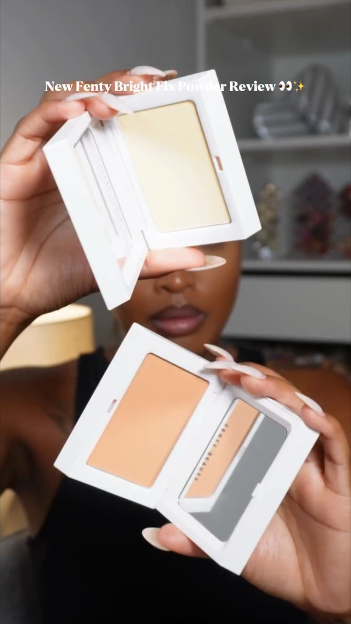 Testing the NEW @fentybeauty Bright Fix powder ✨

Instant brightening + blurring powder 
🍌 Banana = bright under-eye
🍂 Cinnamon = warm, rich, no grey cast

Brush @fentybeauty 170 setting 

Both shades melt into melanin skin without chalkiness or flashback — and I’m impressed 👏🏾

Save if you’re shade-matching soon & tag a glam friend who needs to see this! 

Available at @sephorauk @cultbeauty @lookfantastic @bootsuk & @fentybeauty store. 

#FentyReview #BlackBeautyCreator #FentyPowderTest #BrightFixPowder #Makeup #BlackGirlMakeup #MakeupReview

#LTKuk #LTKbeauty