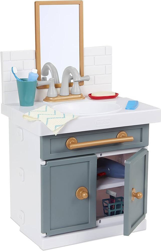 Little Tikes First Bathroom Sink with Real Working Faucet Pretend Play for Kids, 12 Bathroom Acce... | Amazon (US)