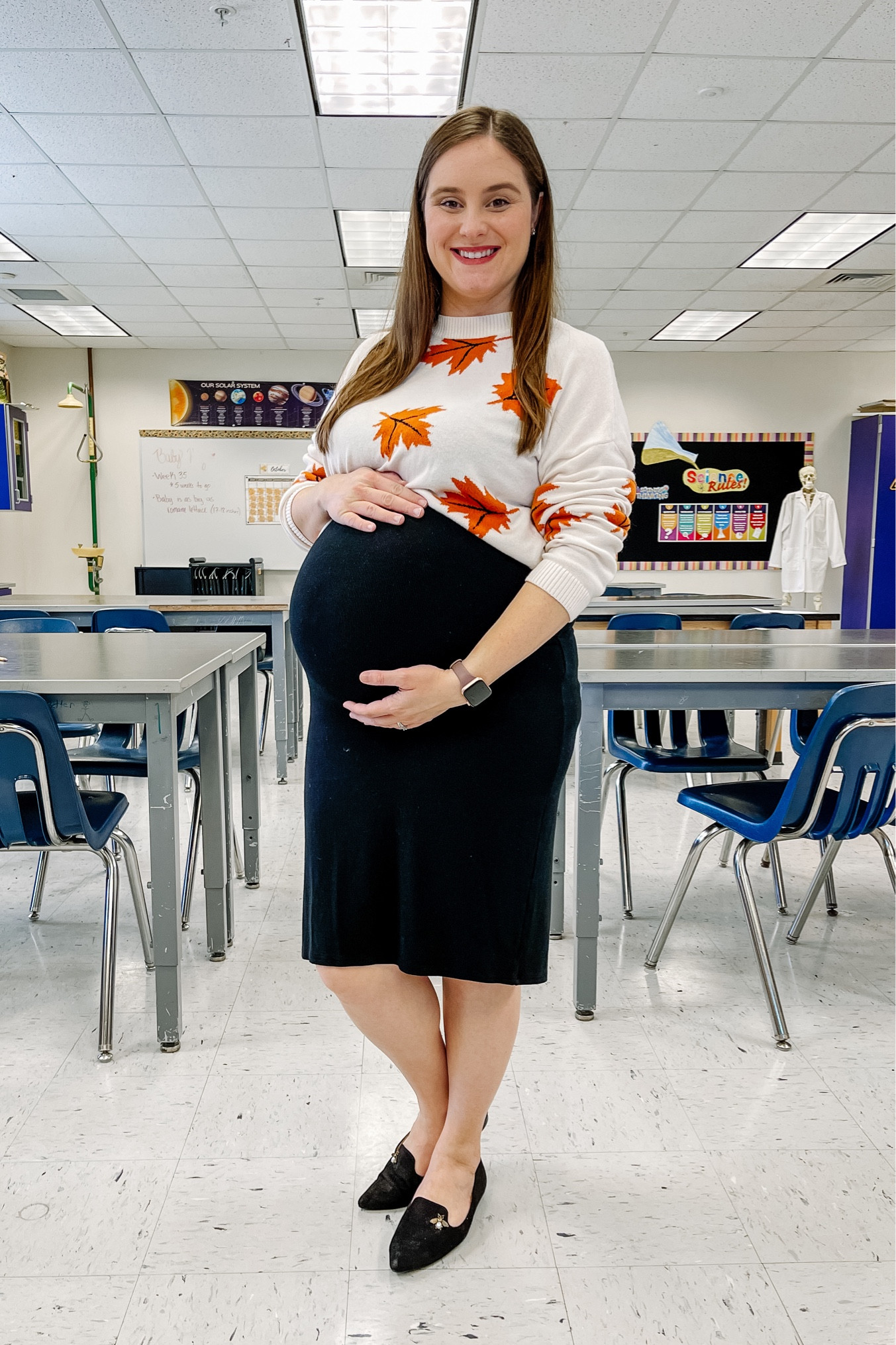 Today is our “first” true fall weather day. It may also be our only one for a while! To celebrate, I’m wearing a LOFT Leaf Sweater with my Kindred Bravely maternity skirt  

#LTKbump #LTKworkwear