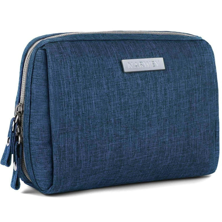 Small Makeup Bag for Purse Travel Makeup Pouch Mini Cosmetic Bag for Women (Small, Navy Blue) | Walmart (US)