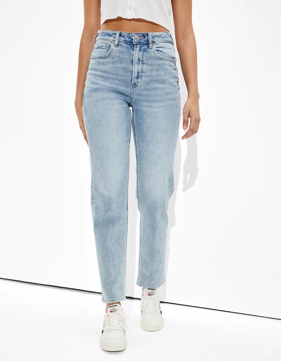 AE Stretch Mom Straight Jean | American Eagle Outfitters (US & CA)