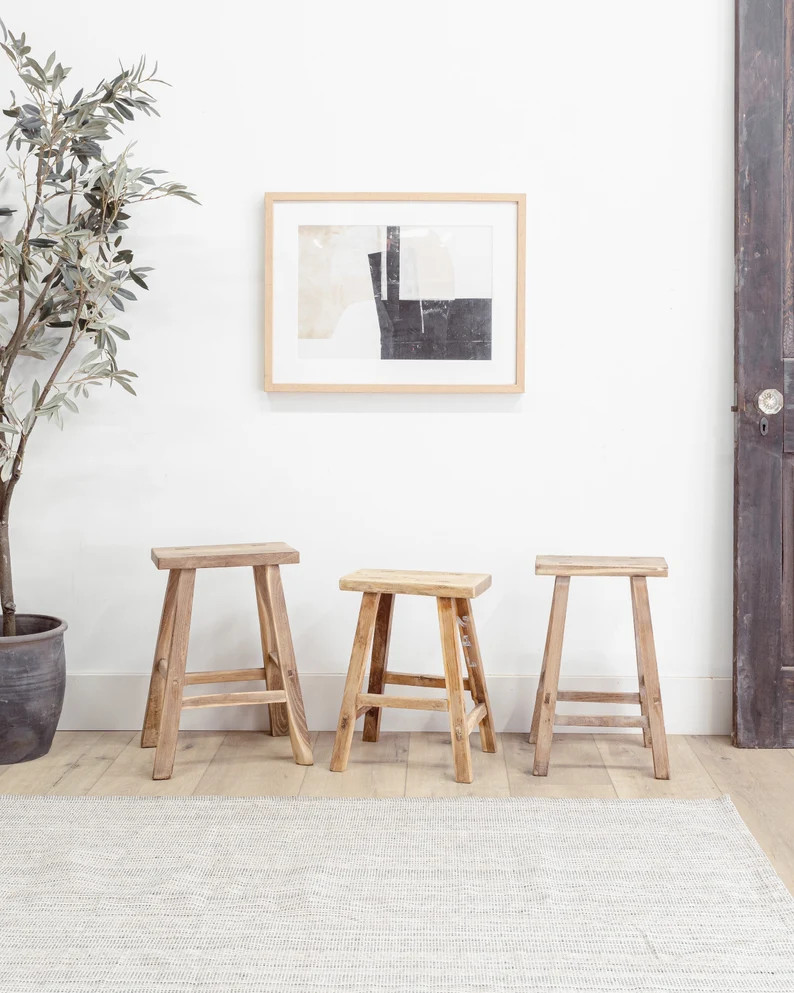 Vintage Elmwood Stool free Shipping | Etsy | Etsy (US)