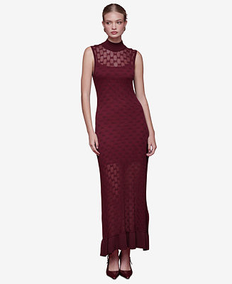 Women’s Sleeveless Jacquard Sweater Midi Dress | Macy's