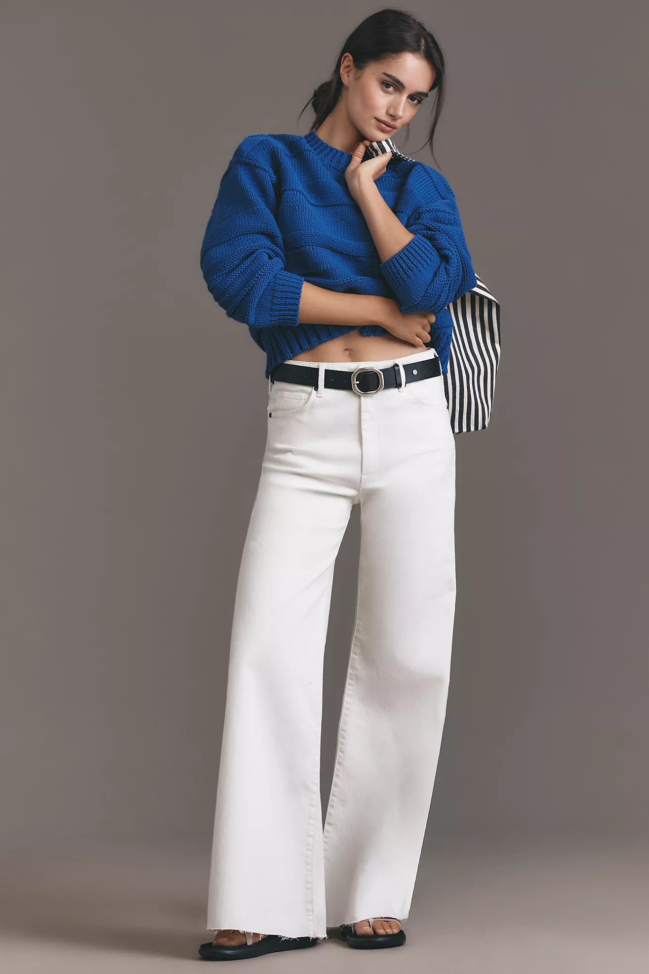 The Robbie High-Rise Flared Fray Jeans | Anthropologie (US)