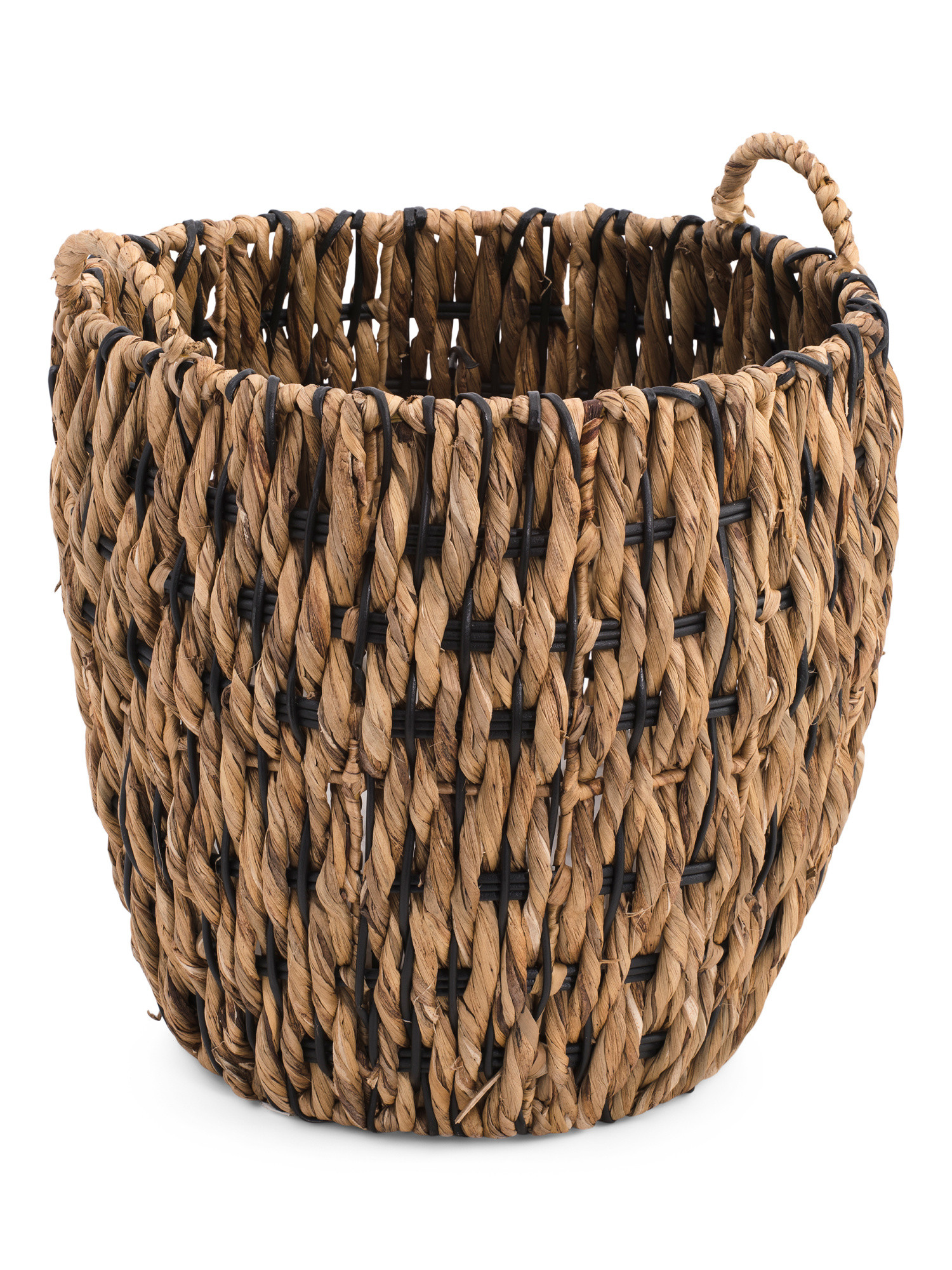 Large Round Mix Twist Resin Storage Basket With Handles | TJ Maxx