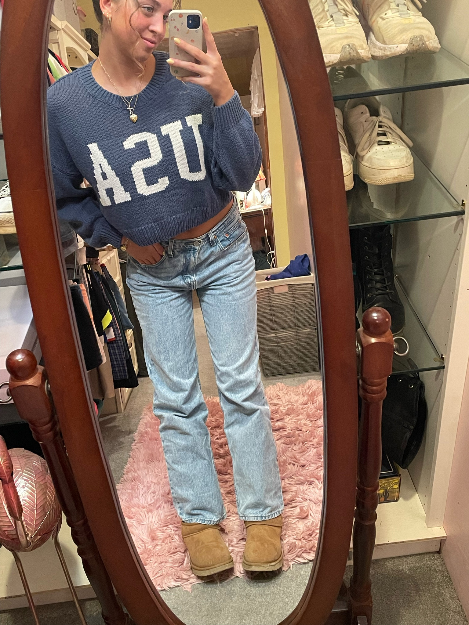 xl top size 30 bottoms which are too big so I have button adjusters on

#LTKstyletip
