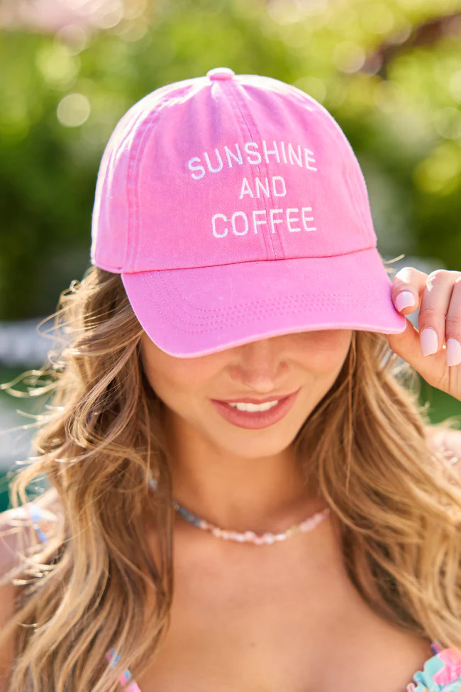 Sunshine And Coffee Pink Hat | Pink Lily
