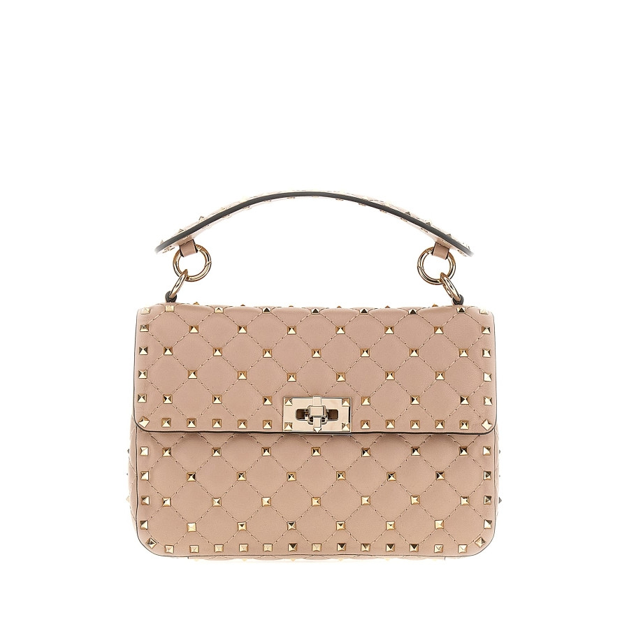 Valentino Garavani Antique Pink Nappa Leather Medium Rockstud Spike Handbag | Jomashop.com & JomaDeals.com