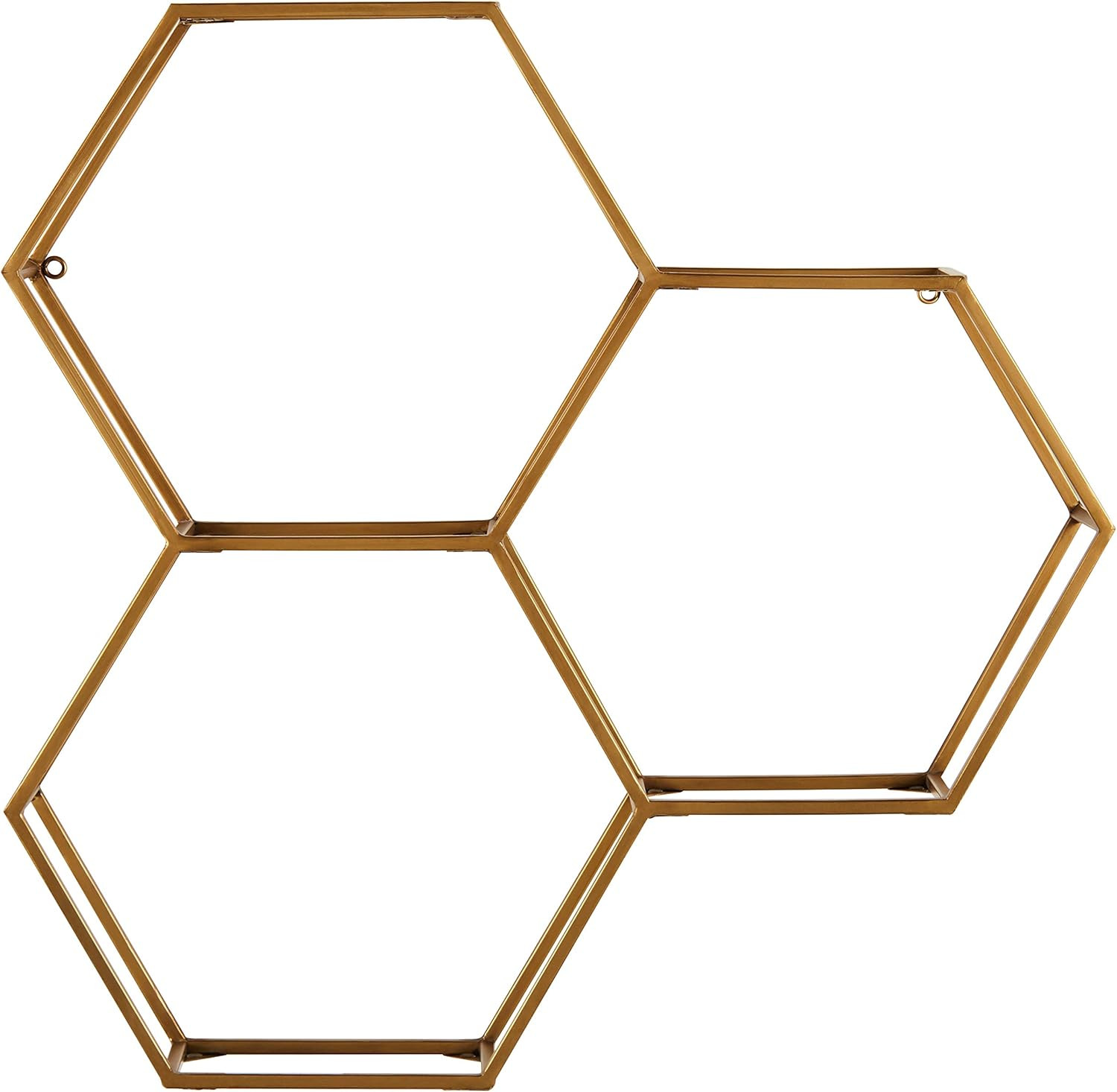Amazon Brand – Rivet Modern Hexagon Honeycomb Floating Wall Shelf Unit with Glass Shelves - 28 ... | Amazon (US)