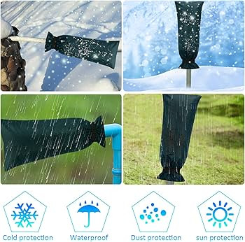 Outdoor Faucet Cover for Winter Freeze Protection 25" x 10" Outdoor Long Faucet Cover Socks for W... | Amazon (US)