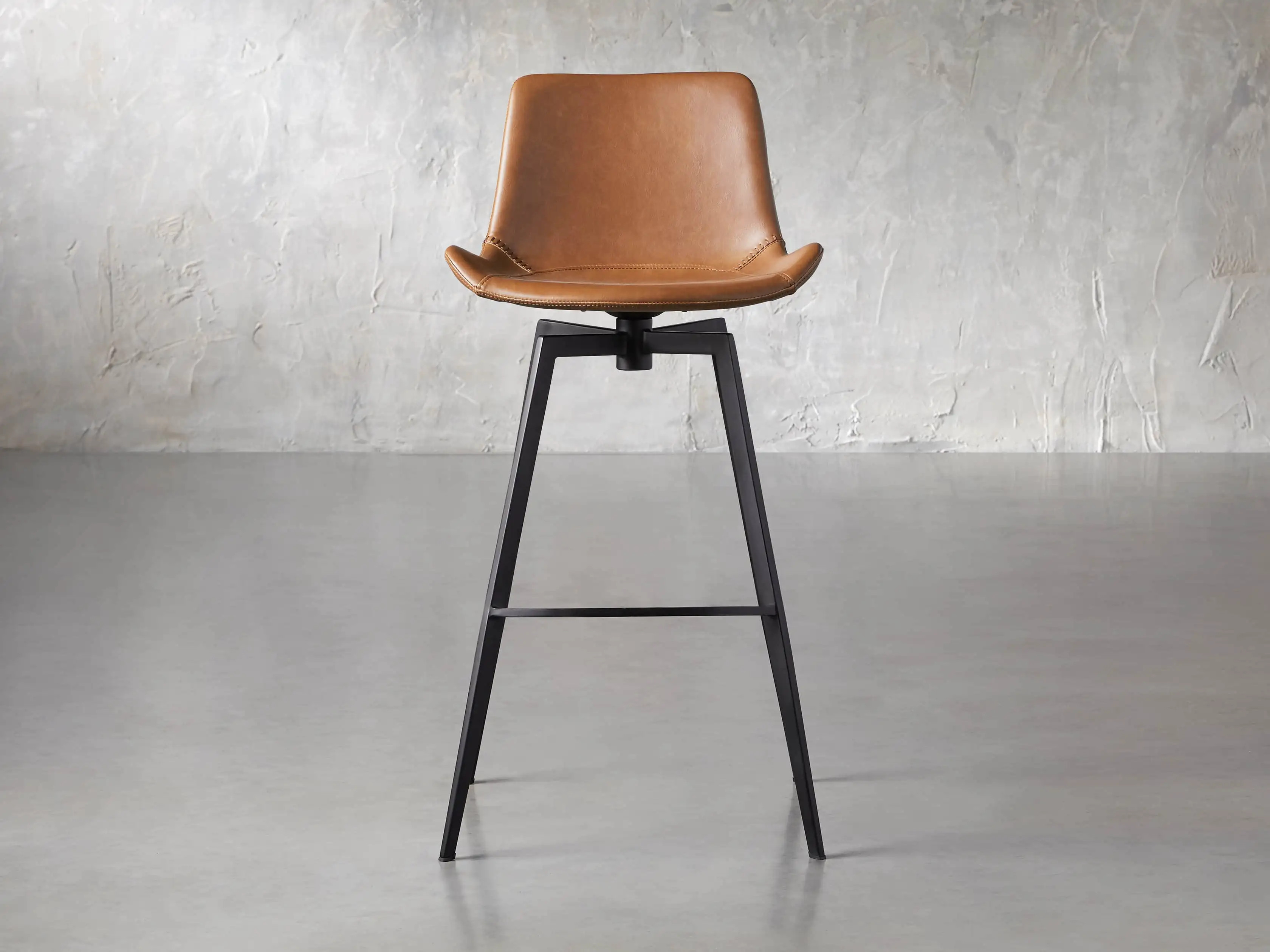 Gage Faux Leather Swivel Barstool | Arhaus