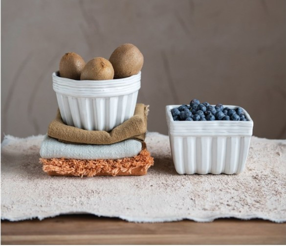 White Reactive Glaze Stoneware Bowl | Nigh Road