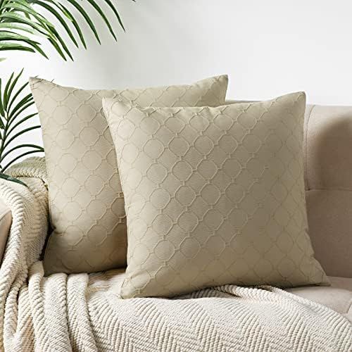 PHF Matelasse Textured Euro Pillow Shams 26x26, 100% Natural Cotton, Set of 2 European Sham Covers,  | Amazon (US)