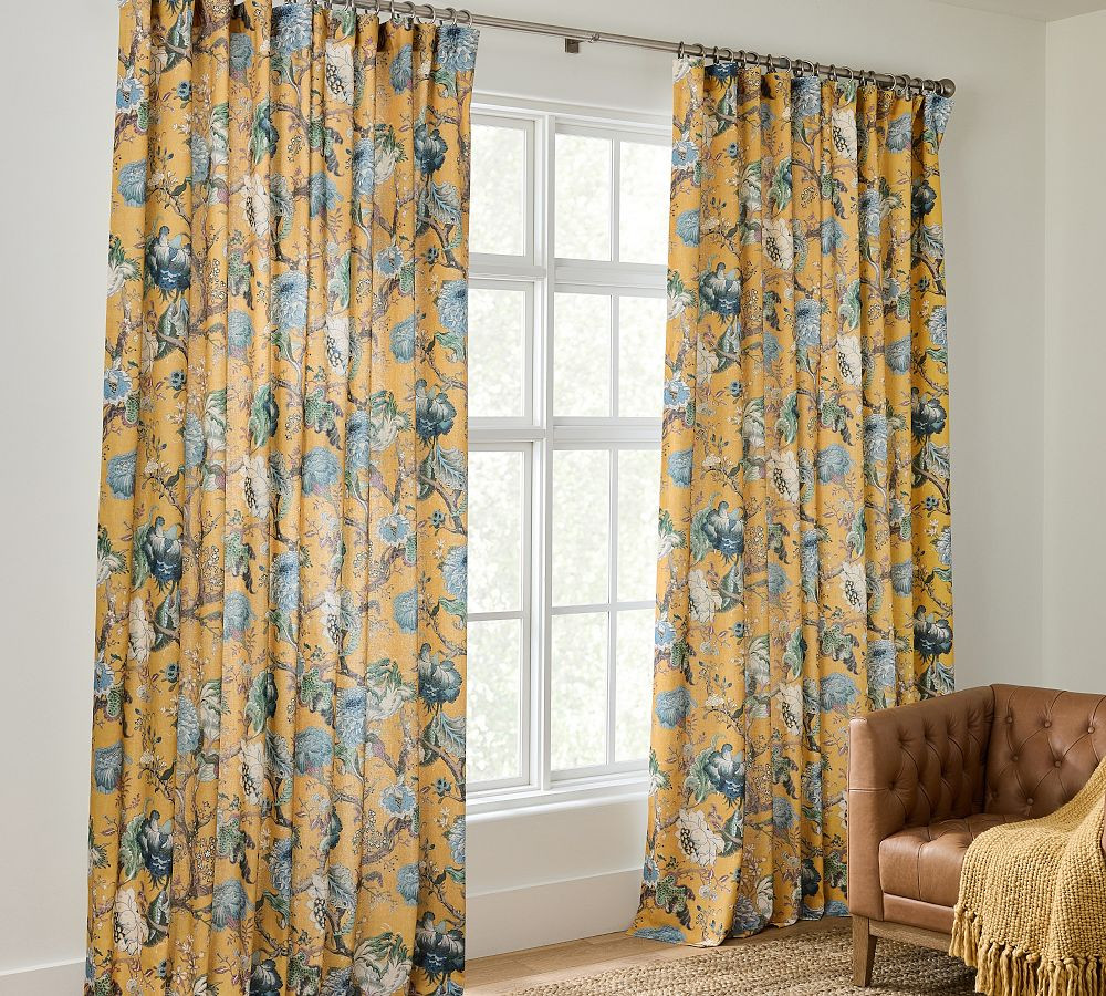 Dahlia Floral Printed Curtain | Pottery Barn (US)