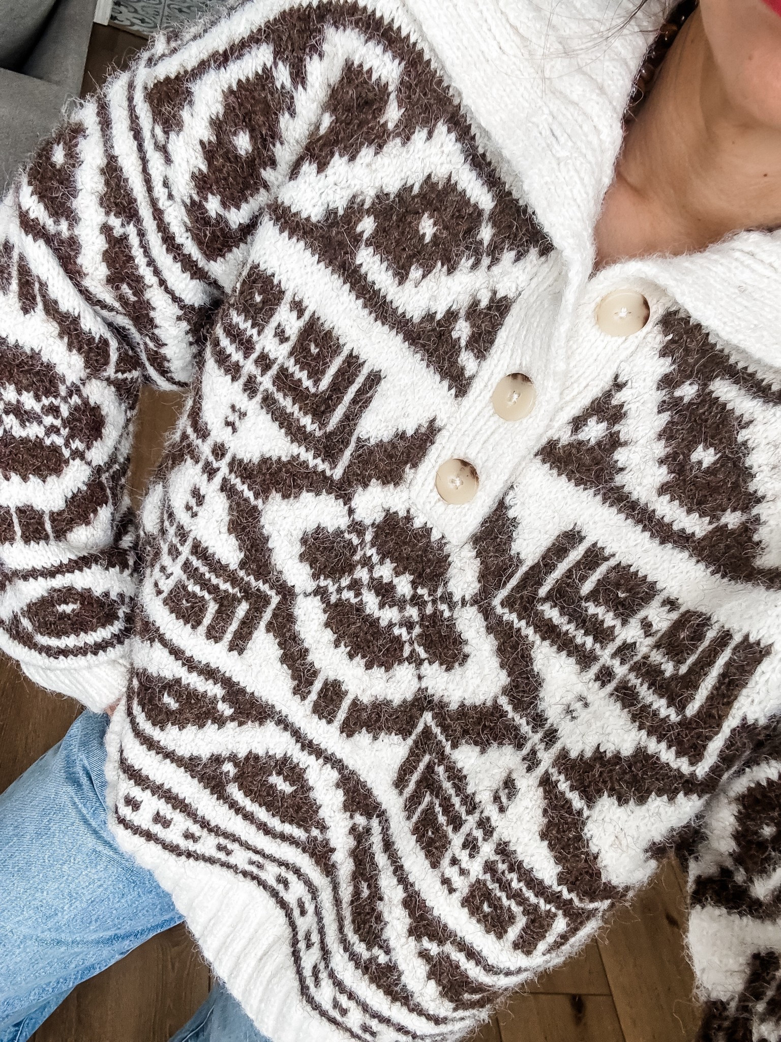 Sweater medium, jeans 25. I cut them. Target fashion, target style.
Fair isle sweater 

#LTKSaleAlert #LTKFindsUnder50 #LTKOver40