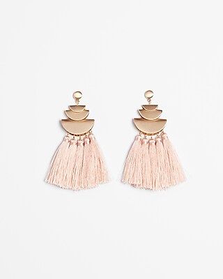 Express Womens Stacked Tassel Drop Earrings | Express