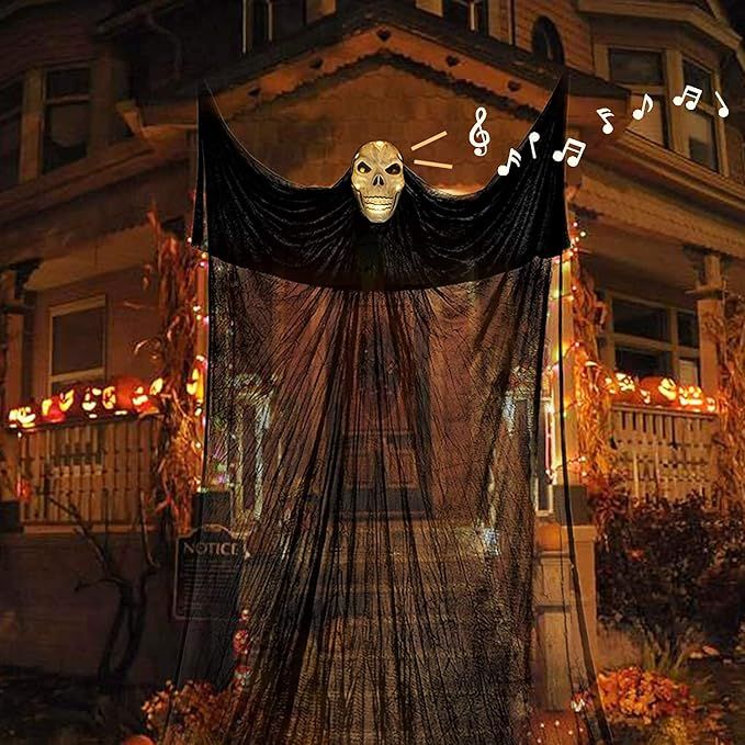Nobie vivid Halloween Decorations,10.8ft Halloween Ghost Hanging, Ghost Lights with Sound-Control... | Amazon (US)