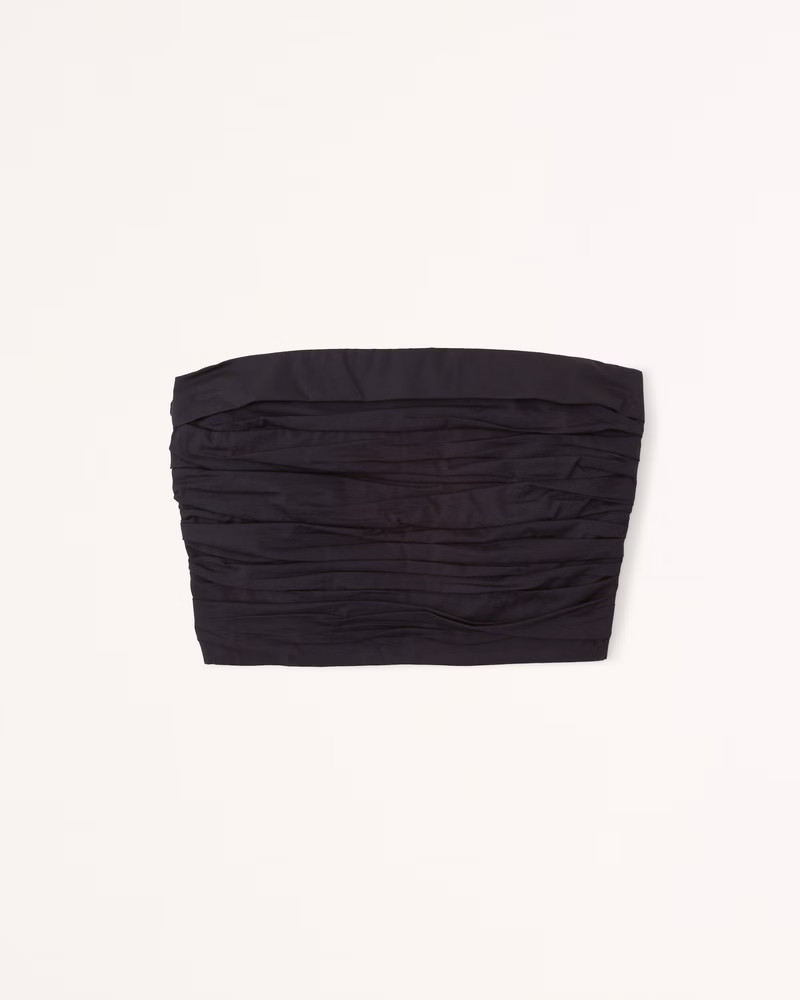 Strapless Poplin Ruched Top | Abercrombie & Fitch (US)