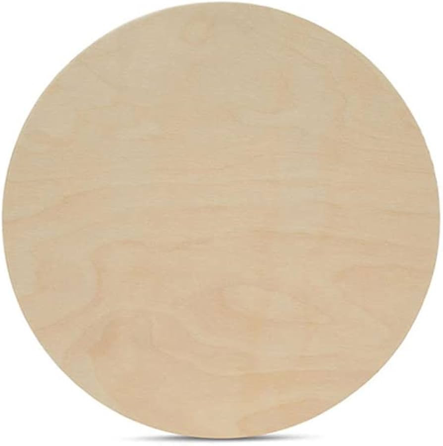 Wood Circle Disc 7 inch Diameter, 1/2 inch Thick, Birch Plywood, Pack of 1 Unfinished Round Woode... | Amazon (US)