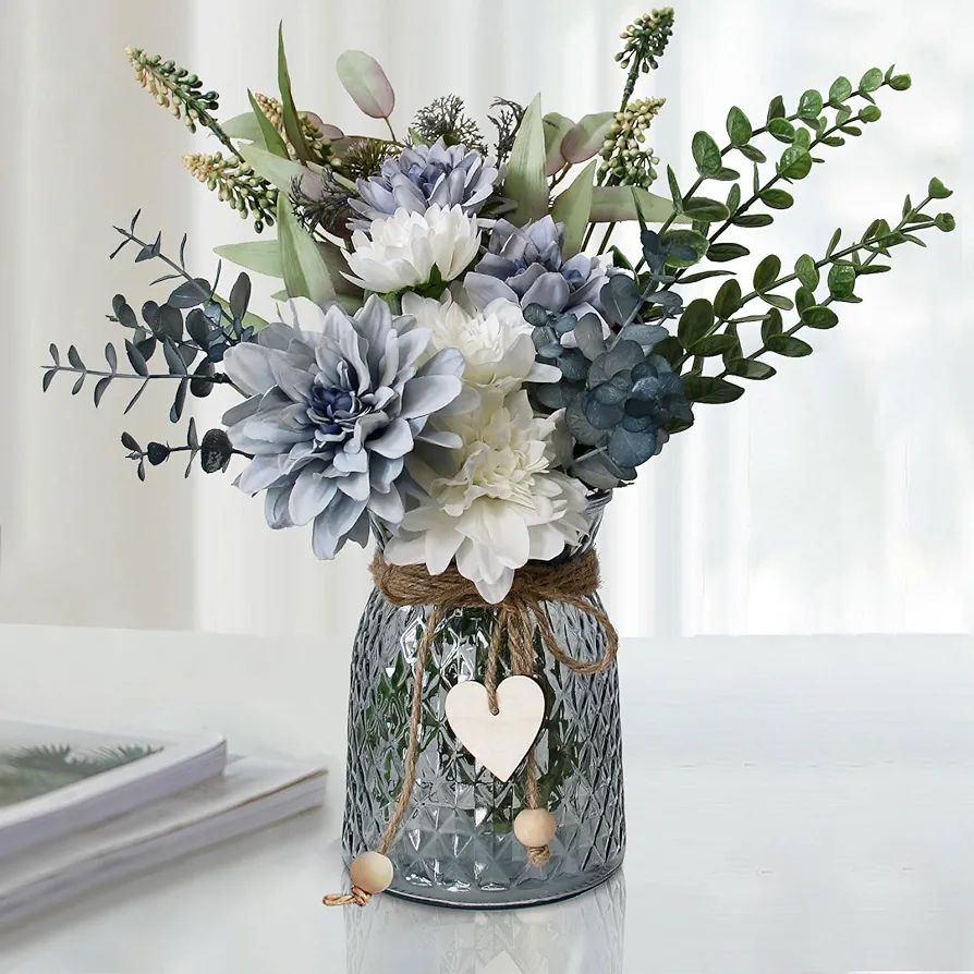 Leftover Faux Flowers in Vase,Artificial Flowers in Vase,Table Centerpieces for Dining Room,Flowe... | Amazon (US)
